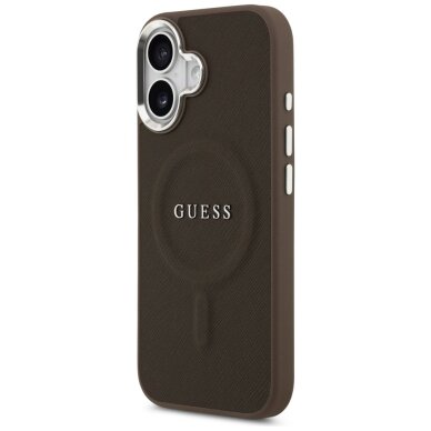 iPhone 17 Guess Classic Logo MagSafe dėklas – rudas 1 iPhone 17 Guess Classic Logo MagSafe dėklas – rudas 1