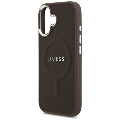 iPhone 17 Guess Classic Logo MagSafe dėklas – rudas 5 iPhone 17 Guess Classic Logo MagSafe dėklas – rudas 5