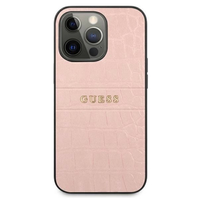 Guess Croco Strap Collection iPhone 13 Pro / 13 6.1&quot; Dėklas - Rožinis 2