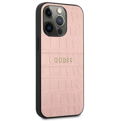 Guess Croco Strap Collection iPhone 13 Pro / 13 6.1&quot; Dėklas - Rožinis 3