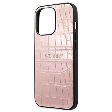 Guess Croco Strap Collection iPhone 13 Pro / 13 6.1&quot; Dėklas - Rožinis 5