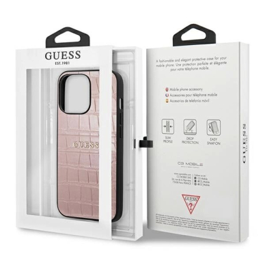 Guess Croco Strap Collection iPhone 13 Pro / 13 6.1&quot; Dėklas - Rožinis 7