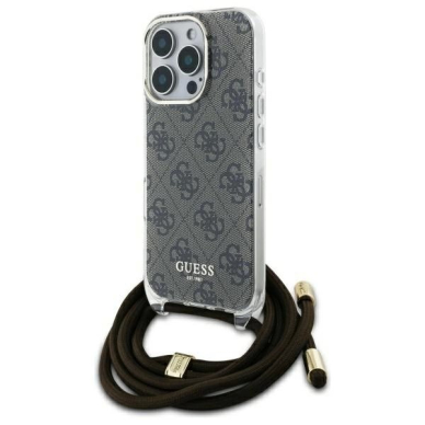 Dėklas Guess Crossbody Cord 4G Print iPhone 16 Pro - Rudas Dėklas Guess Crossbody Cord 4G Print iPhone 16 Pro - Rudas