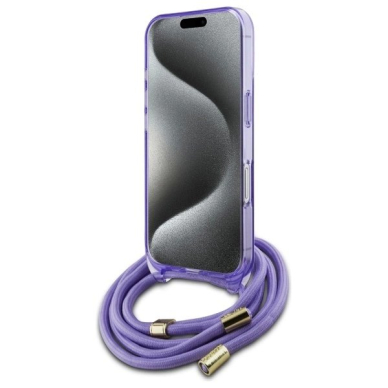 Dėklas Guess Crossbody Cord Script MagSafe iPhone 16 - Violetinis 3 Dėklas Guess Crossbody Cord Script MagSafe iPhone 16 - Violetinis 3
