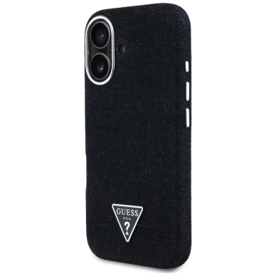 iPhone 16 – Guess Denim Triangle Logo MagSafe dėklas - Juodas 1