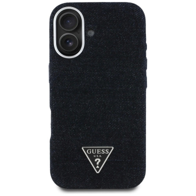 iPhone 16 – Guess Denim Triangle Logo MagSafe dėklas - Juodas 2