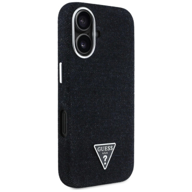 iPhone 16 – Guess Denim Triangle Logo MagSafe dėklas - Juodas 3