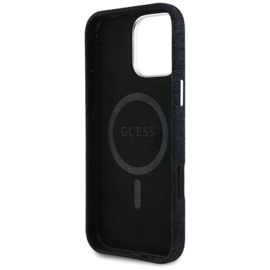 iPhone 16 Pro – Guess Denim Triangle Logo MagSafe dėklas - Juodas 6