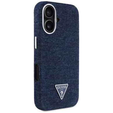 iPhone 16 – Guess Denim Triangle Logo MagSafe dėklas - Mėlynas 3