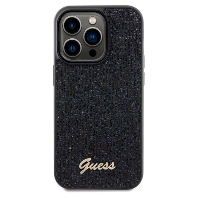 Dėklas Guess Disco Metal Script case for iPhone 14 Pro Max - Juodas 2 Dėklas Guess Disco Metal Script case for iPhone 14 Pro Max - Juodas 2