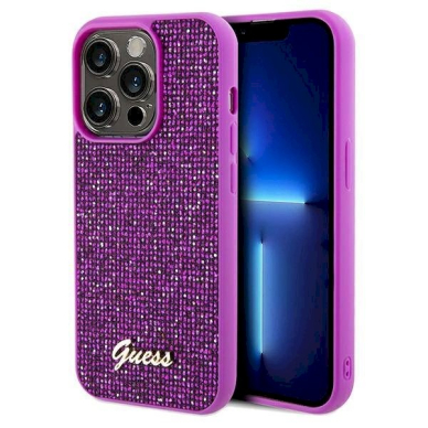 Originalus Guess dėklas Disco Metal ScriptiPhone 14 Pro Max - fuchsia Originalus Guess dėklas Disco Metal ScriptiPhone 14 Pro Max - fuchsia