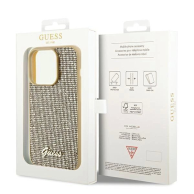 Originalus Guess dėklas Disco Metal ScriptiPhone 14 Pro Max - Auksinis 7 Originalus Guess dėklas Disco Metal ScriptiPhone 14 Pro Max - Auksinis 7