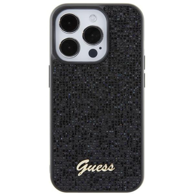 Dėklas Guess Disco Metal Script iPhone 15 Pro - Juodas 2 Dėklas Guess Disco Metal Script iPhone 15 Pro - Juodas 2