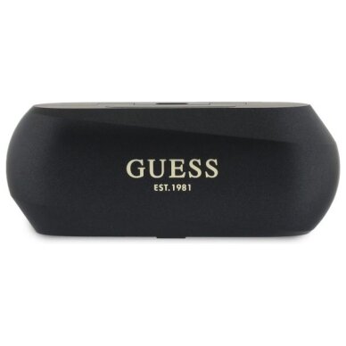 Belaidės ausinės Guess Elongated Metallic Printed Logo TWS + įkrovimo stotelė – juodos 1