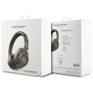 Belaidės ausinės Guess ENC Metal 4G Over-Ear – rudos 4 Belaidės ausinės Guess ENC Metal 4G Over-Ear – rudos 4
