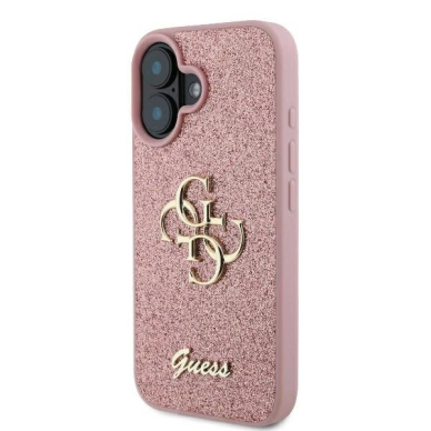 Guess Fixed Glitter Big 4G Dėklas skirtas iPhone 16 Plus 6.7&quot; - Rožinis 1