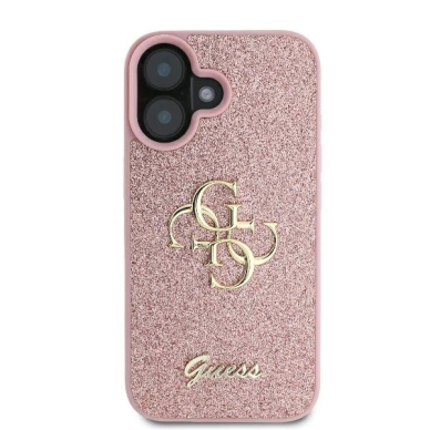 Guess Fixed Glitter Big 4G Dėklas skirtas iPhone 16 Plus 6.7&quot; - Rožinis 2