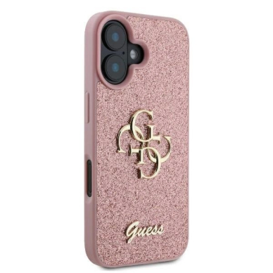 Guess Fixed Glitter Big 4G Dėklas skirtas iPhone 16 Plus 6.7&quot; - Rožinis 3