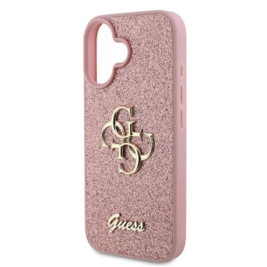 Guess Fixed Glitter Big 4G Dėklas skirtas iPhone 16 Plus 6.7&quot; - Rožinis 5