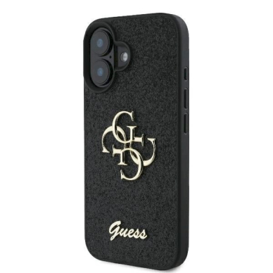 Guess Fixed Glitter Big 4G Dėklas iPhone 16 Plus - juodas 1 Guess Fixed Glitter Big 4G Dėklas iPhone 16 Plus - juodas 1