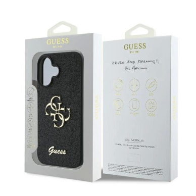 Guess Fixed Glitter Big 4G Dėklas iPhone 16 Plus - juodas 7 Guess Fixed Glitter Big 4G Dėklas iPhone 16 Plus - juodas 7