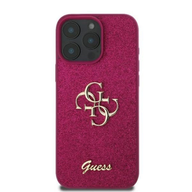 iPhone 16 Pro Max – Guess Fixed Glitter Big 4G dėklas - Violetinis 2