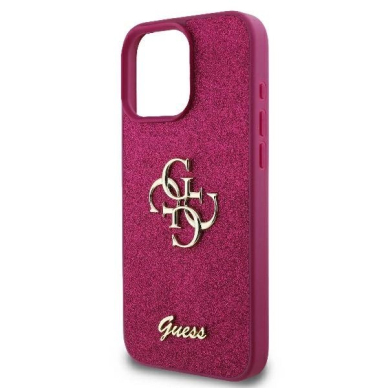 iPhone 16 Pro Max – Guess Fixed Glitter Big 4G dėklas - Violetinis 5