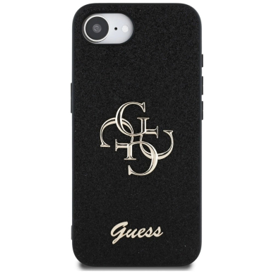 Guess Fixed Glitter Big 4G Dėklas skirtas iPhone 16e - Juodas 2
