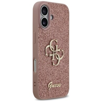 iPhone 17 dėklas Guess Fixed Glitter Big 4G – rožinis 3