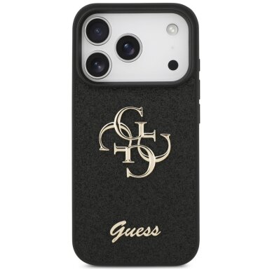 iPhone 17 Pro dėklas Guess Fixed Glitter Big 4G – juodas 2