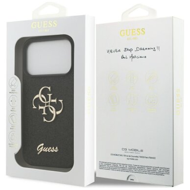 iPhone 17 Pro dėklas Guess Fixed Glitter Big 4G – juodas 7