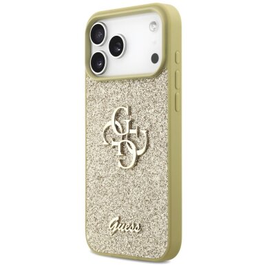 iPhone 17 Pro Max dėklas Guess Fixed Glitter Big 4G – auksinis 1