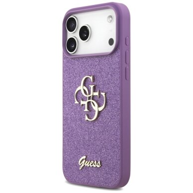 iPhone 17 Pro Max dėklas Guess Fixed Glitter Big 4G – violetinis 1 iPhone 17 Pro Max dėklas Guess Fixed Glitter Big 4G – violetinis 1