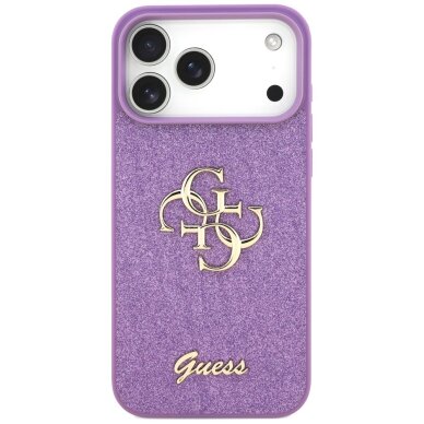 iPhone 17 Pro Max dėklas Guess Fixed Glitter Big 4G – violetinis 2