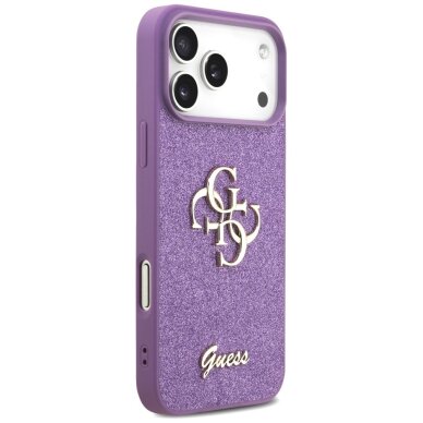 iPhone 17 Pro Max dėklas Guess Fixed Glitter Big 4G – violetinis 3
