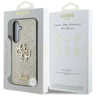 Guess Fixed Glitter Big 4G Metal Logo Dėklas Samsung Galaxy S25 Plus gold 7 Guess Fixed Glitter Big 4G Metal Logo Dėklas Samsung Galaxy S25 Plus gold 7