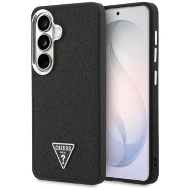 Samsung Galaxy S26+ Guess Fixed Glitter Triangle MagSafe dėklas – juodas Samsung Galaxy S26+ Guess Fixed Glitter Triangle MagSafe dėklas – juodas