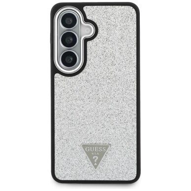 Samsung Galaxy S26+ Guess Fixed Glitter Triangle MagSafe dėklas – sidabrinis 2 Samsung Galaxy S26+ Guess Fixed Glitter Triangle MagSafe dėklas – sidabrinis 2