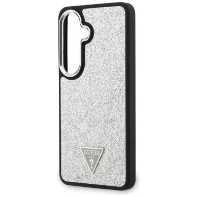 Samsung Galaxy S26+ Guess Fixed Glitter Triangle MagSafe dėklas – sidabrinis 5 Samsung Galaxy S26+ Guess Fixed Glitter Triangle MagSafe dėklas – sidabrinis 5