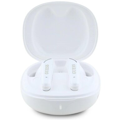 Belaidės ausinės Guess Flat Classic Logo Electroplated TWS – baltos 2 Belaidės ausinės Guess Flat Classic Logo Electroplated TWS – baltos 2
