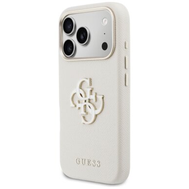 iPhone 17 Pro Max Guess FW Resin Logo dėklas – smėlio spalvos 1