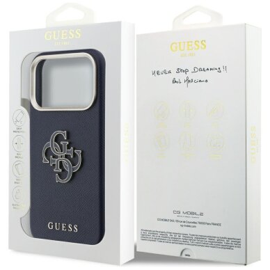 iPhone 17 Pro Max Guess FW Resin Logo dėklas – mėlynas 7