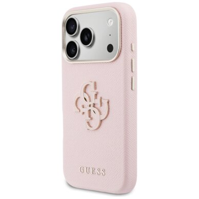 iPhone 17 Pro Max Guess FW Resin Logo dėklas – rožinis 1