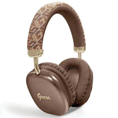 – Guess GCube Metallic Script Logo Bluetooth on-ear ausinės - Rudos