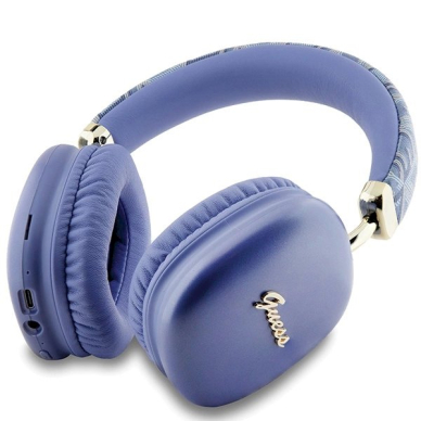 Guess GCube Metallic Script Logo Bluetooth ausinės - violetinės 1