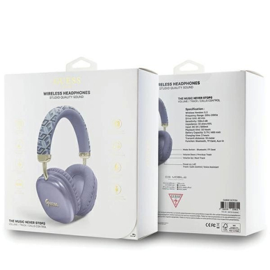 Guess GCube Metallic Script Logo Bluetooth ausinės - violetinės 3