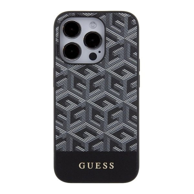 Originalus Guess dėklas GCube Stripes MagSafeiPhone 15 Pro Max - Juodas 2