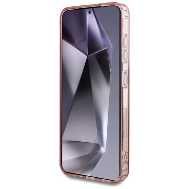 Samsung Galaxy S25 – Guess Glitter Circle Classic Logo MagSafe dėklas - Rožinis 4