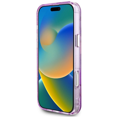 Guess Glitter Flowers Triangle Buttons MagSafe Dėklas skirtas iPhone 16 Pro Violetinis 4 Guess Glitter Flowers Triangle Buttons MagSafe Dėklas skirtas iPhone 16 Pro Violetinis 4