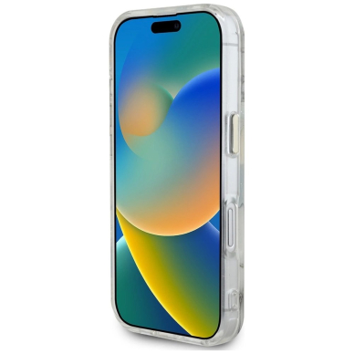 Guess Glitter Flowers Triangle Buttons MagSafe Dėklas skirtas iPhone 16 Baltas 4 Guess Glitter Flowers Triangle Buttons MagSafe Dėklas skirtas iPhone 16 Baltas 4